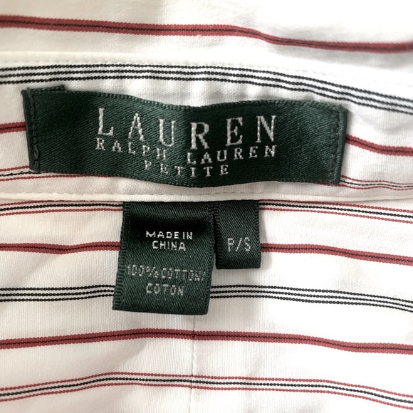 Lauren Ralph Lauren Red And White Striped Button Down Shirt - Picture 11 of 11